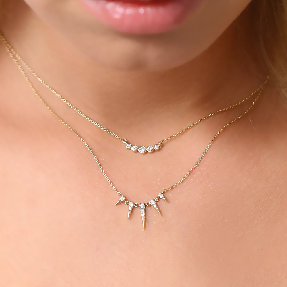 0.18CTW Diamond Spike Necklace  customdiamjewel   
