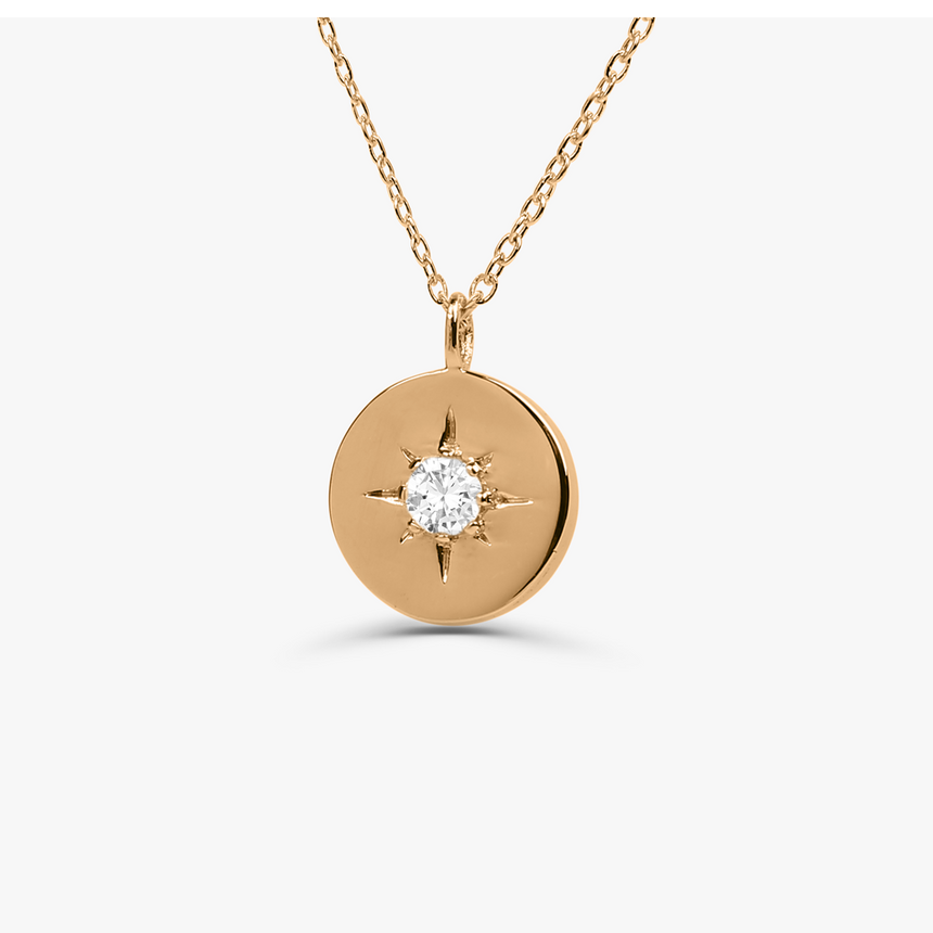 0.05CTW Northstar Diamond Necklace  customdiamjewel 10KT Rose Gold VVS-EF