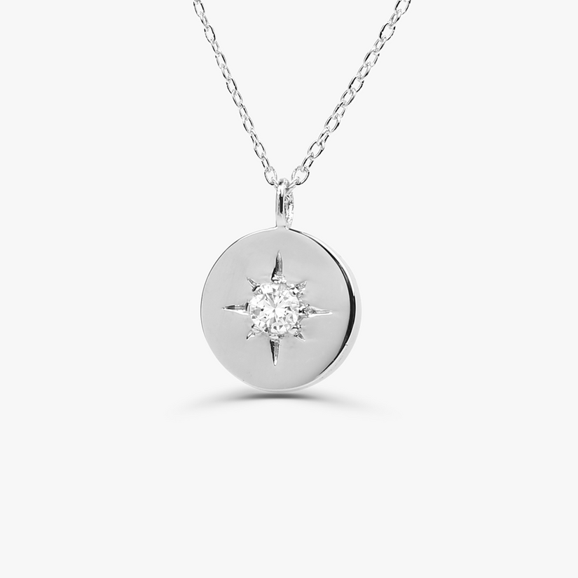 0.05CTW Northstar Diamond Necklace  customdiamjewel 10KT White Gold VVS-EF