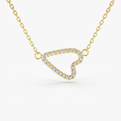 0.15CTW Sideways Diamond Heart Necklace  customdiamjewel 10KT Yellow Gold VVS-EF
