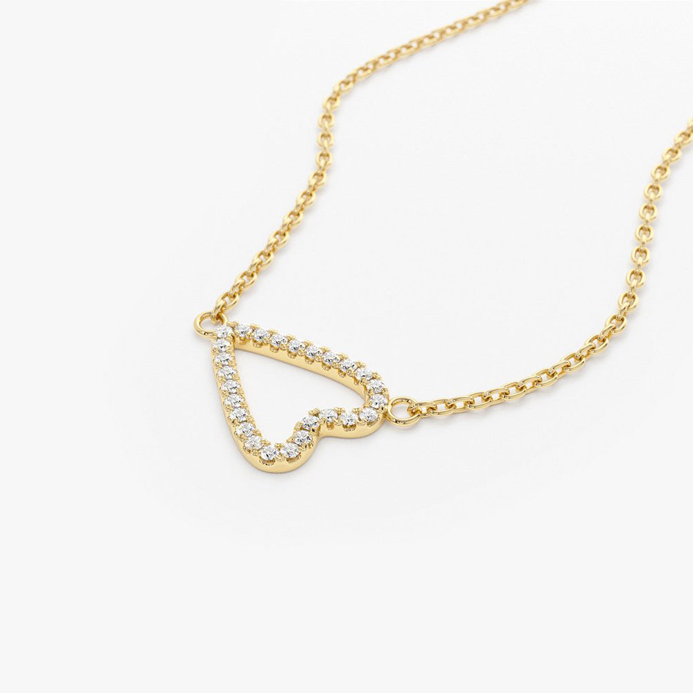 0.15CTW Sideways Diamond Heart Necklace  customdiamjewel   
