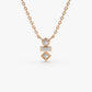 0.11CTW Baguette and Round Cut Diamond Necklace  customdiamjewel 10KT Rose Gold VVS-EF