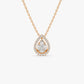 0.25CTW Pear Shaped Halo Diamond Necklace