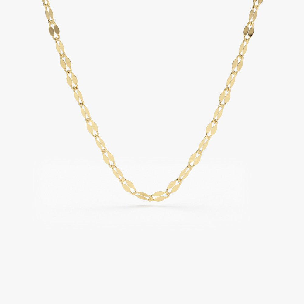 14K Solid Gold Sparkle Chain Necklace