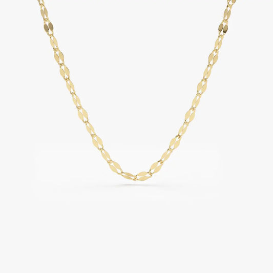 14K Solid Gold Sparkle Chain Necklace  customdiamjewel   