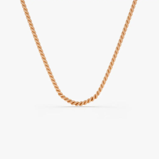 14K Solid Gold Rope Chain  customdiamjewel   