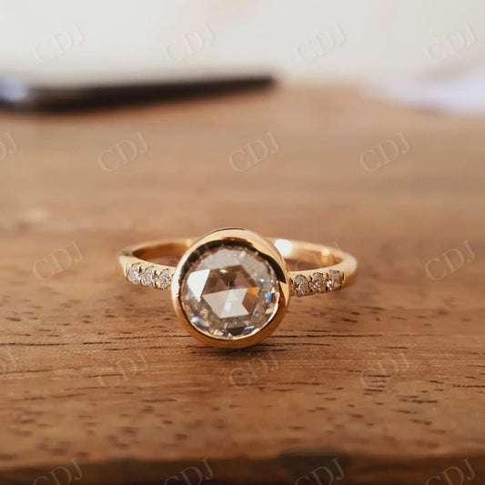 1.25CT Round Cut Bezel Set Moissanite Engagement Ring  customdiamjewel   