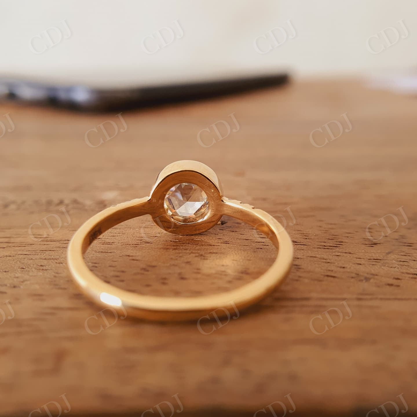 1.25CT Round Cut Bezel Set Moissanite Engagement Ring  customdiamjewel   