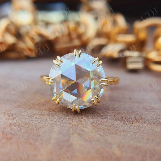 Antique 4.28 CT Round Rose Cut Moissanite Wedding Ring  customdiamjewel   