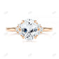 Oval Cut Moissanite Cluster Engagement Ring