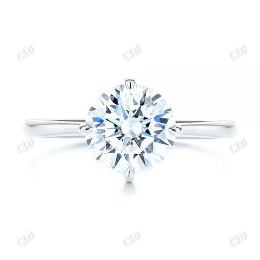 Round Cut Moissanite Compass Set Engagement Ring  customdiamjewel 10KT White Gold VVS-EF
