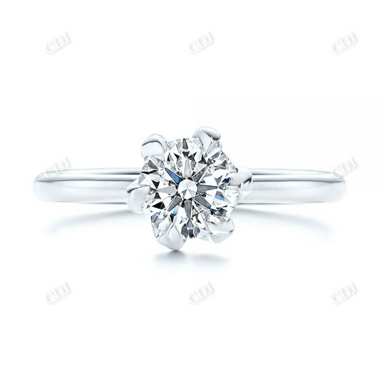 14k White Gold Round Cut Moissanite Tulip Setting Engagement Ring  customdiamjewel 10KT White Gold VVS-EF