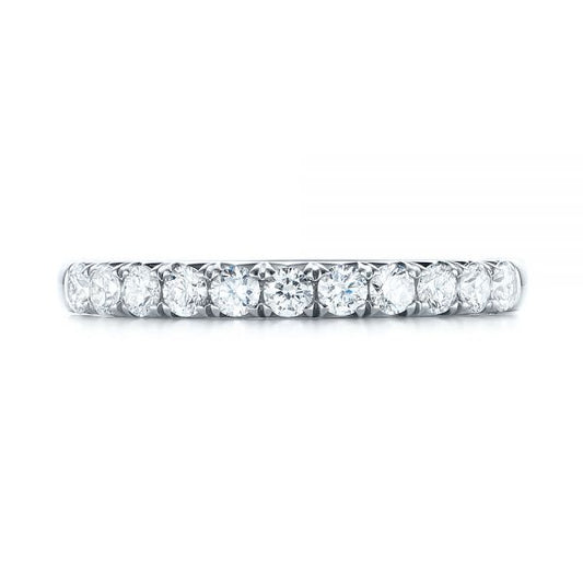 Half Eternity Moissanite Wedding Band  customdiamjewel 10KT White Gold VVS-EF