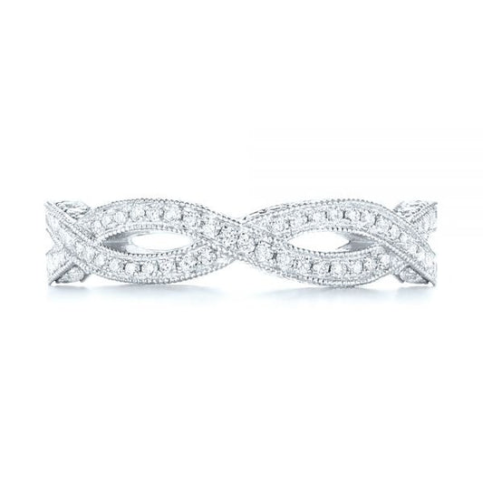 Infinity Full Eternity Moissanite Wedding Band  customdiamjewel 10KT White Gold VVS-EF