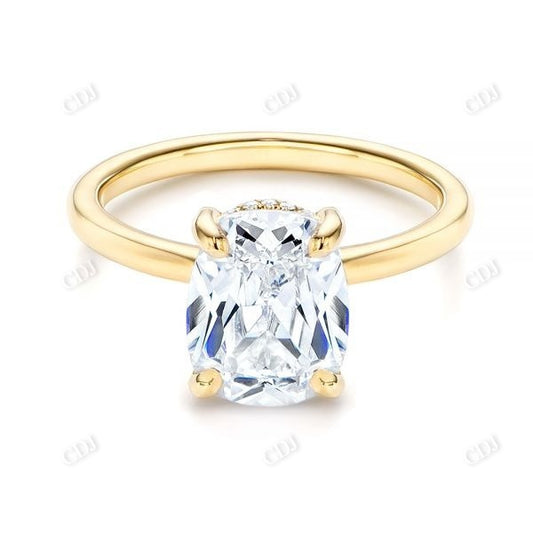 Oval Cut Hidden Halo Moissanite Engagement Ring  customdiamjewel 10KT Yellow Gold VVS-EF