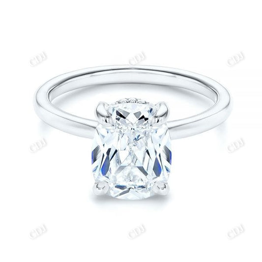Oval Cut Hidden Halo Moissanite Engagement Ring  customdiamjewel   