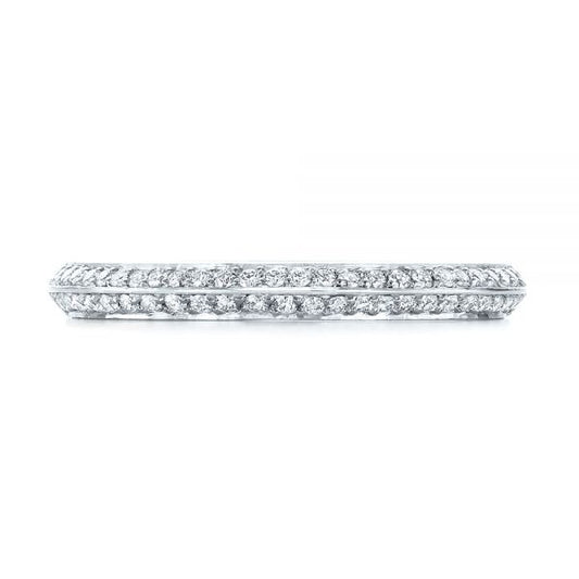Knife Edge Half Eternity Moissanite Wedding Band  customdiamjewel 10KT White Gold VVS-EF