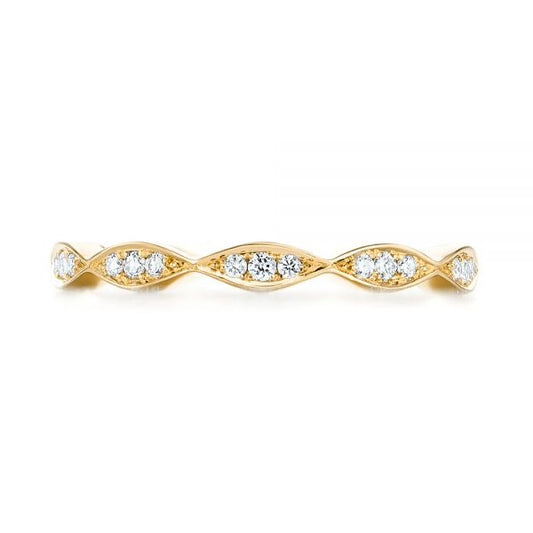 Antique Moissanite Wedding Band  customdiamjewel 10KT Yellow Gold VVS-EF