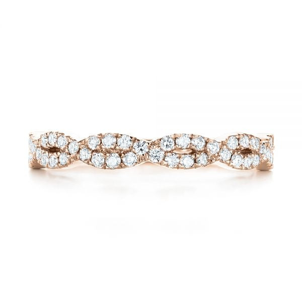 Half Eternity Twisted Wedding Band  customdiamjewel 10KT Rose Gold VVS-EF