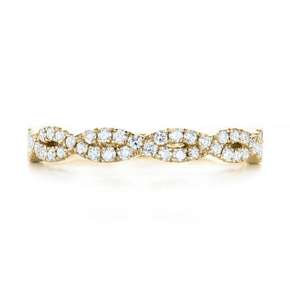 Half Eternity Twisted Wedding Band  customdiamjewel 10KT Yellow Gold VVS-EF