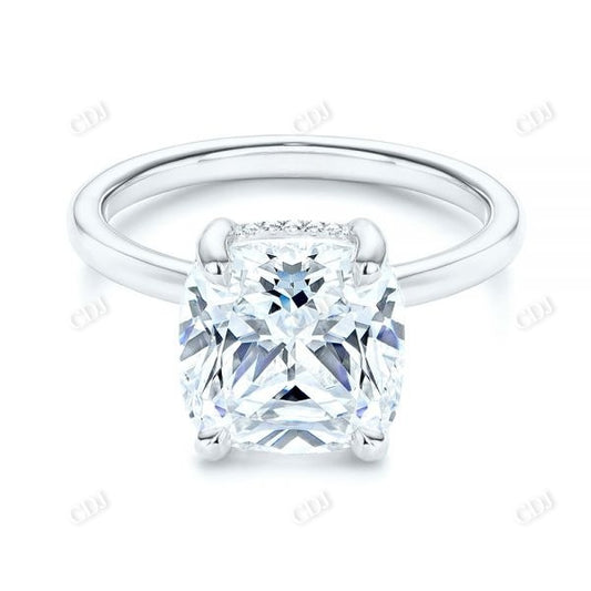 Cushion Cut Hidden Halo Moissanite Engagement Ring  customdiamjewel   