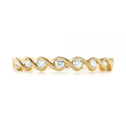 Classic Moissanite Women's Wedding Band  customdiamjewel 10KT Yellow Gold VVS-EF