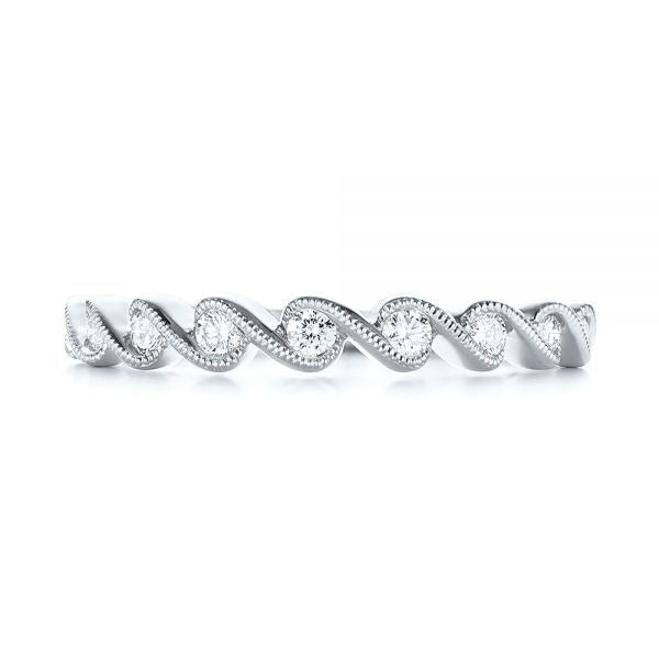 Classic Moissanite Women's Wedding Band  customdiamjewel 10KT White Gold VVS-EF