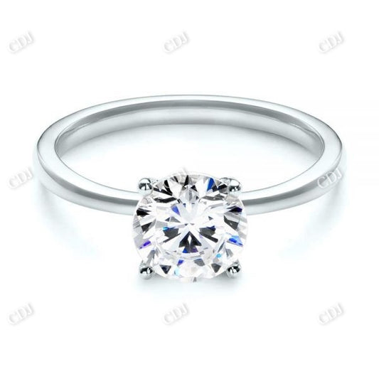 Round Cut Moissanite Solitaire Engagement Ring  customdiamjewel 10KT White Gold VVS-EF