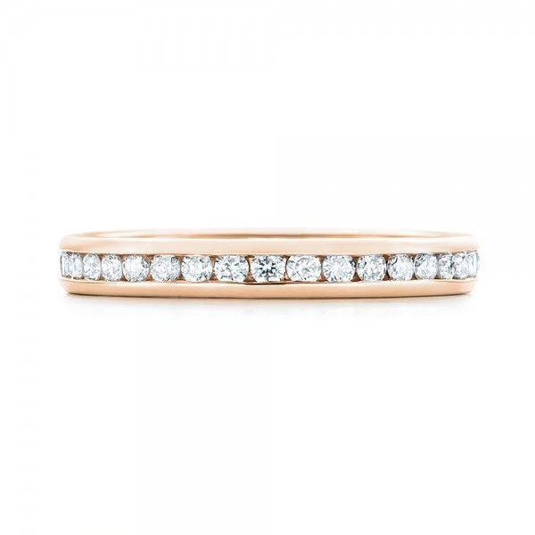 Round Cut Moissanite Wedding eternity Diamond Band  customdiamjewel 10KT Rose Gold VVS-EF