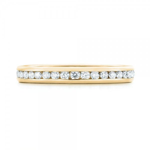 Round Cut Moissanite Wedding eternity Diamond Band  customdiamjewel 10KT Yellow Gold VVS-EF