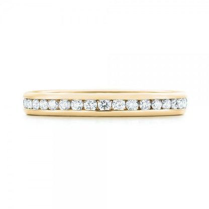 Round Cut Moissanite Wedding eternity Diamond Band  customdiamjewel 10KT Yellow Gold VVS-EF