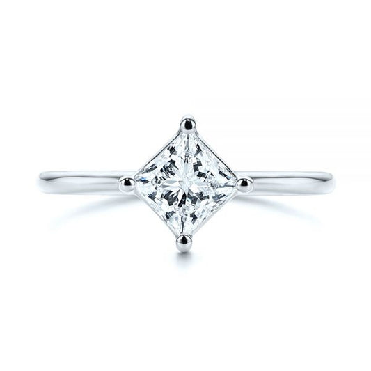 Princess Cut Moissanite Solitaire Engagement Ring  customdiamjewel 10KT White Gold VVS-EF