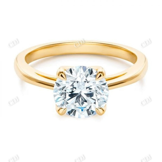 14K Gold Round Cut Moissanite Engagement Ring  customdiamjewel 10KT Yellow Gold VVS-EF