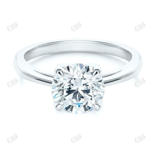 14K Gold Round Cut Moissanite Engagement Ring  customdiamjewel 10KT White Gold VVS-EF