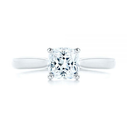 Cushion Cut Moissanite Elegant Solitaire Engagement Ring  customdiamjewel 10KT White Gold VVS-EF