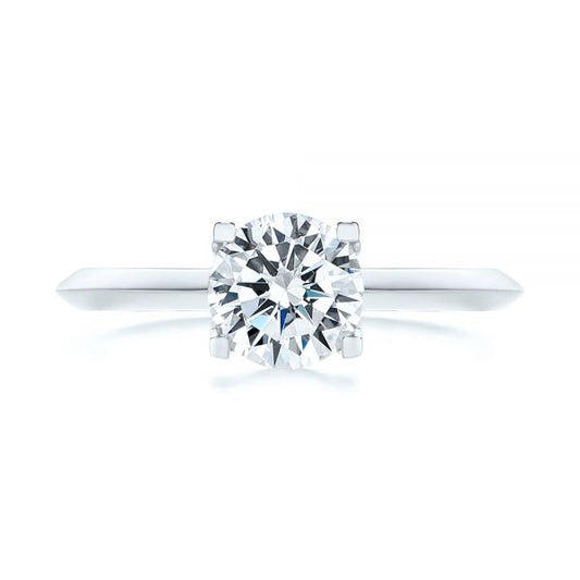 Knife Edge Moissanite Solitaire Engagement Ring  customdiamjewel 10KT White Gold VVS-EF