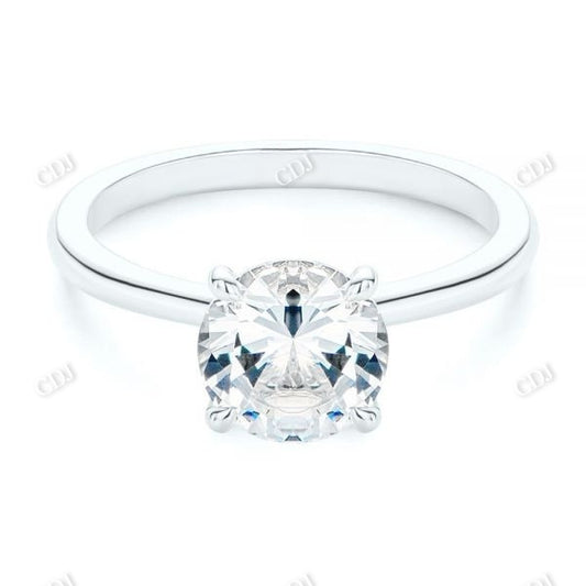 14K Solid Gold Round Moissanite Engagement Ring  customdiamjewel   