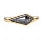Solitaire East West Kite Salt and Pepper Bezel Setting Engagement Ring customdiamjewel