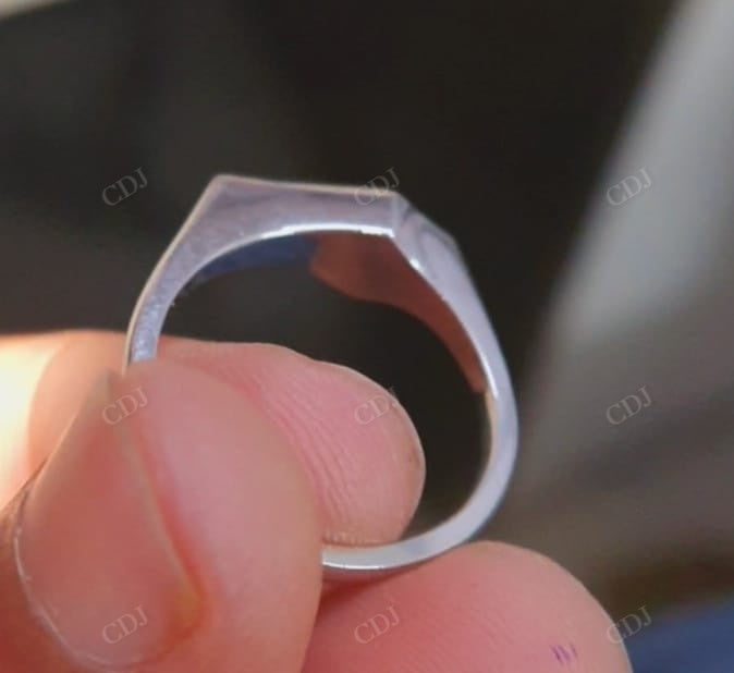 Solitaire East West Kite Salt and Pepper Bezel Setting Engagement Ring customdiamjewel