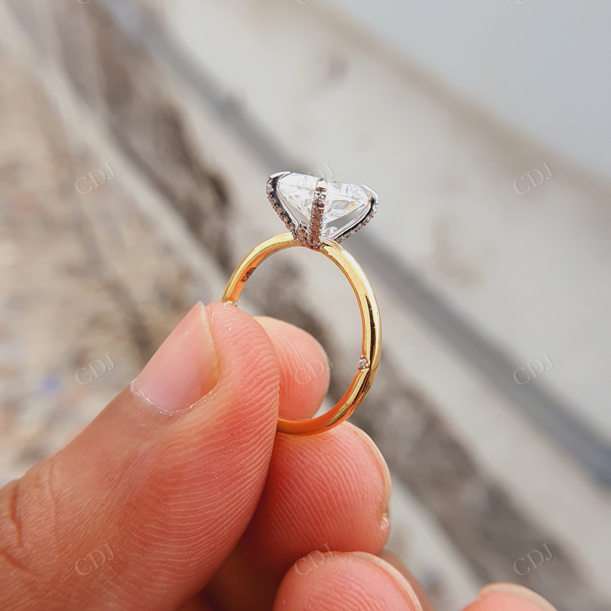 Elongated Cushion Cut Moissanite Engagement Ring  customdiamjewel   