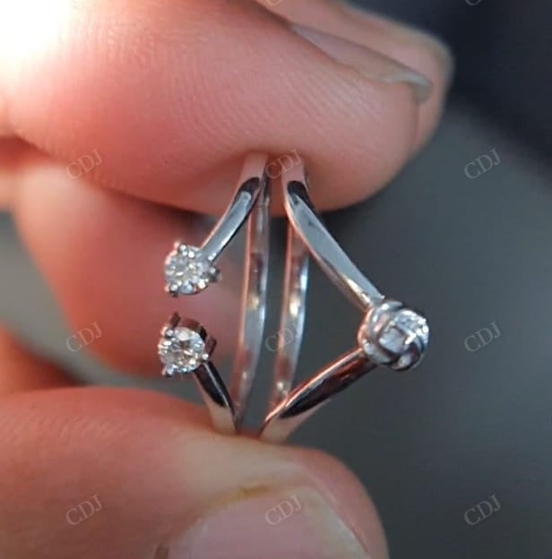 Curved Moissanite Open Shank Stacking Wedding Band  customdiamjewel   