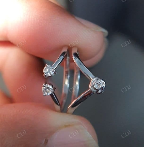 Curved Moissanite Open Shank Stacking Wedding Band  customdiamjewel   
