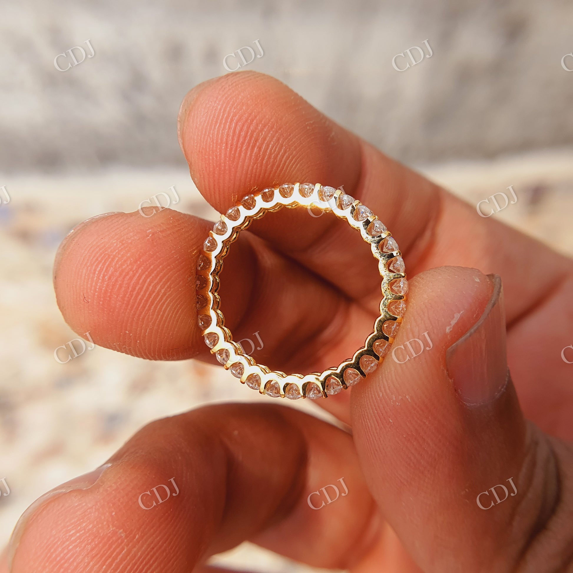 Oval Wedding Band| 14k Gold Full Eternity Ring| Wedding Anniversary Gift| Oval Moissanite Wedding Band  customdiamjewel   