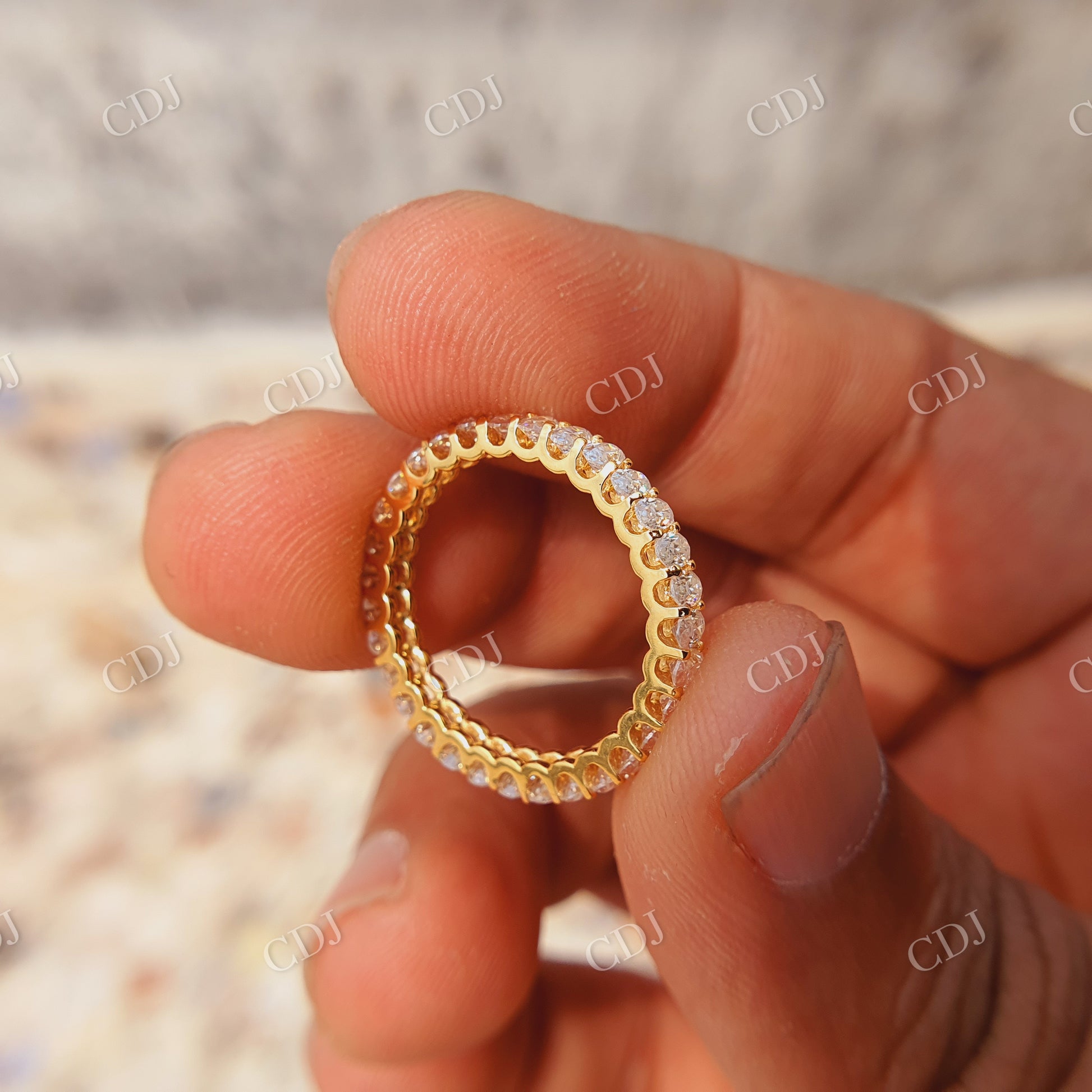 Oval Wedding Band| 14k Gold Full Eternity Ring| Wedding Anniversary Gift| Oval Moissanite Wedding Band  customdiamjewel   