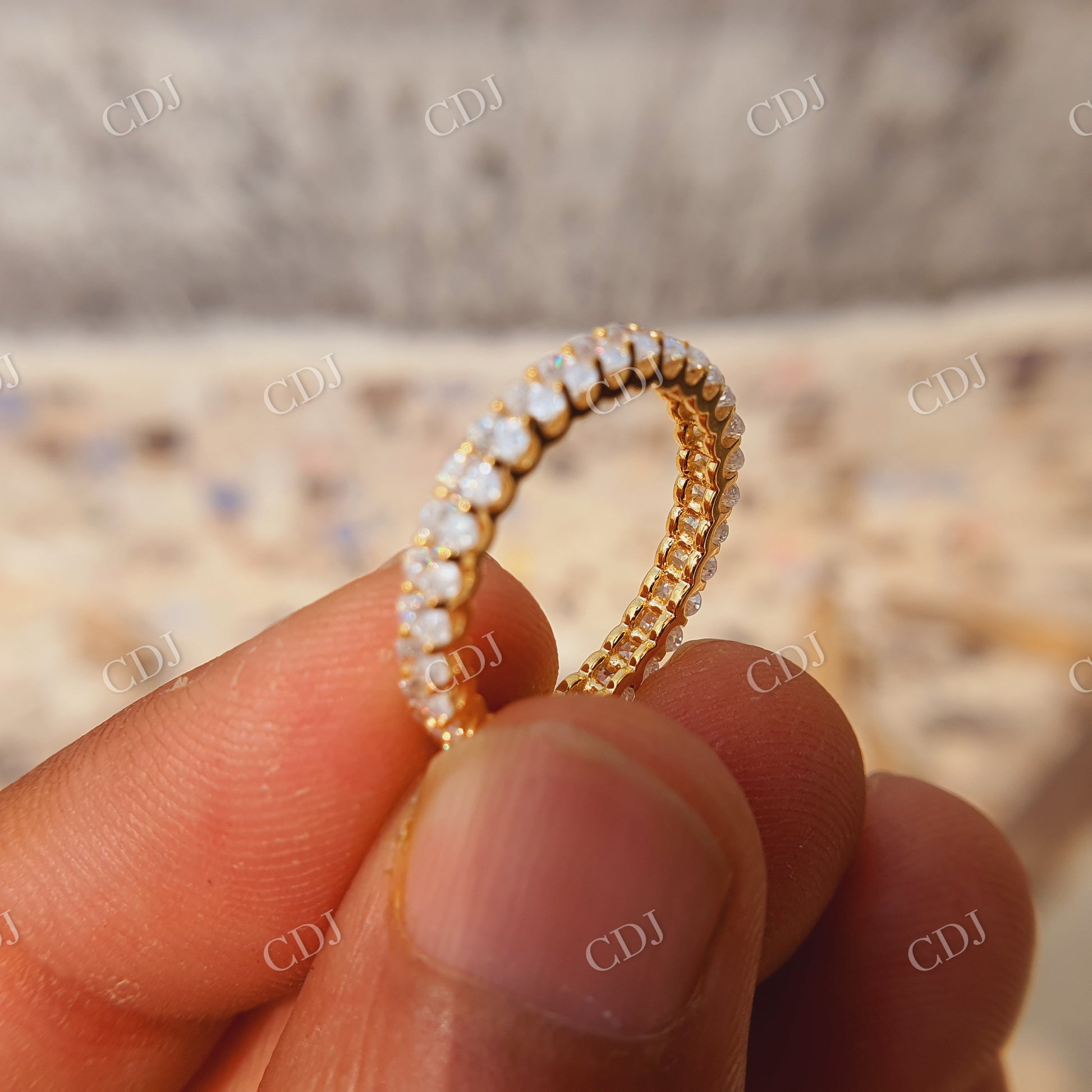 Oval Wedding Band| 14k Gold Full Eternity Ring| Wedding Anniversary Gift| Oval Moissanite Wedding Band  customdiamjewel   