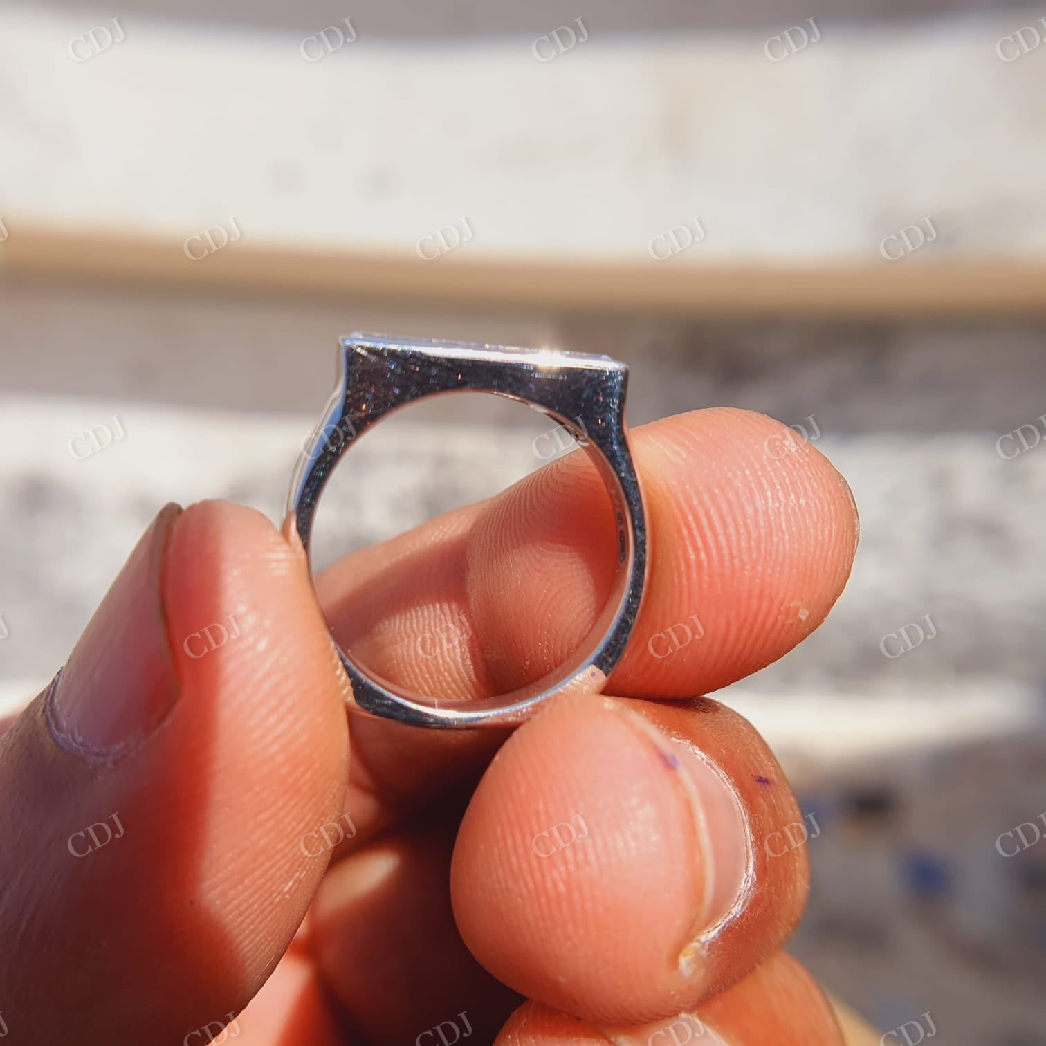 East West Baguette Cut Bezel Set Engagement Ring  customdiamjewel   