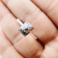Hexagon Cut Salt And pepper Solitaire Moissanite Ring Engagement Ring customdiamjewel