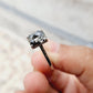 Hexagon Cut Salt And pepper Solitaire Moissanite Ring Engagement Ring customdiamjewel