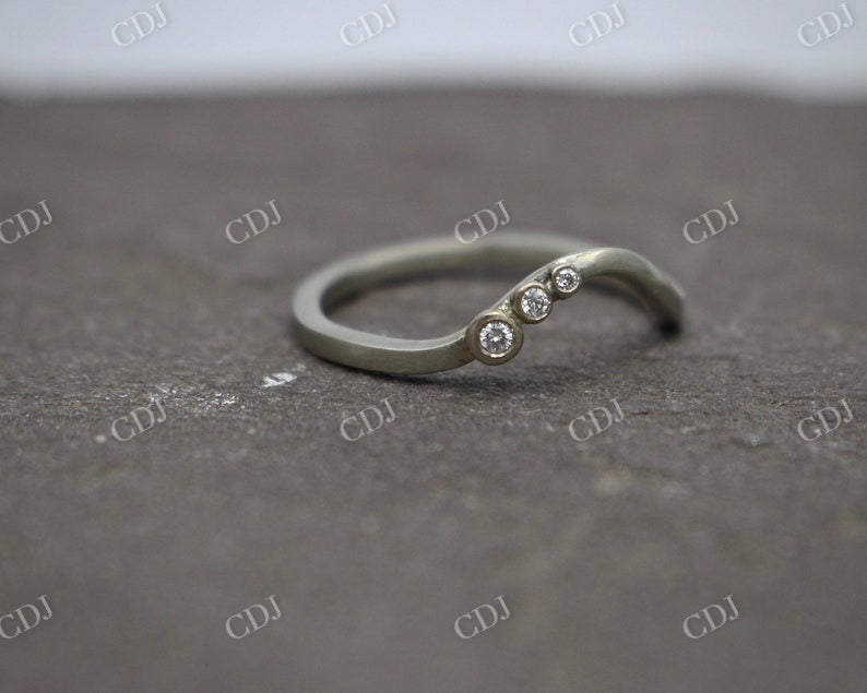 0.80CT Half Moon Cut Salt and Pepper Moissanite Round Cut Colorless Moissanite on band  customdiamjewel   