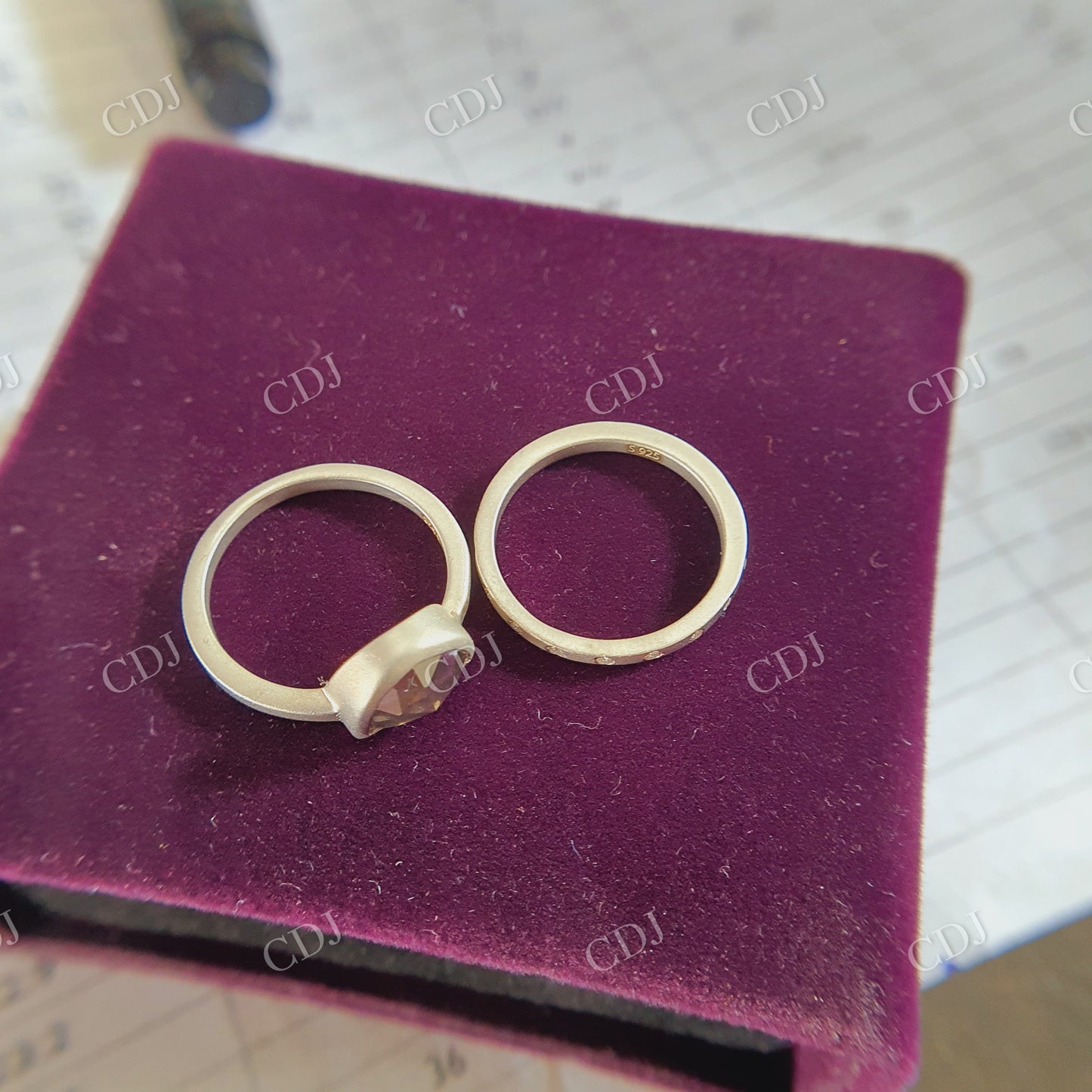 0.80CT Half Moon Cut Salt and Pepper Moissanite Round Cut Colorless Moissanite on band  customdiamjewel   